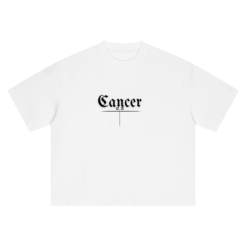 Cancer Bearth Sign - White Boxy Oversized T-Shirt