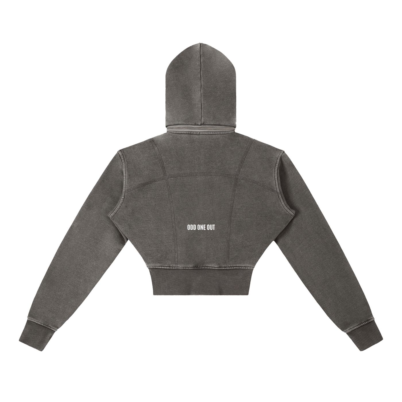 Dark Grey Womens - Vintage Washed Cropped Fleece Hoodie