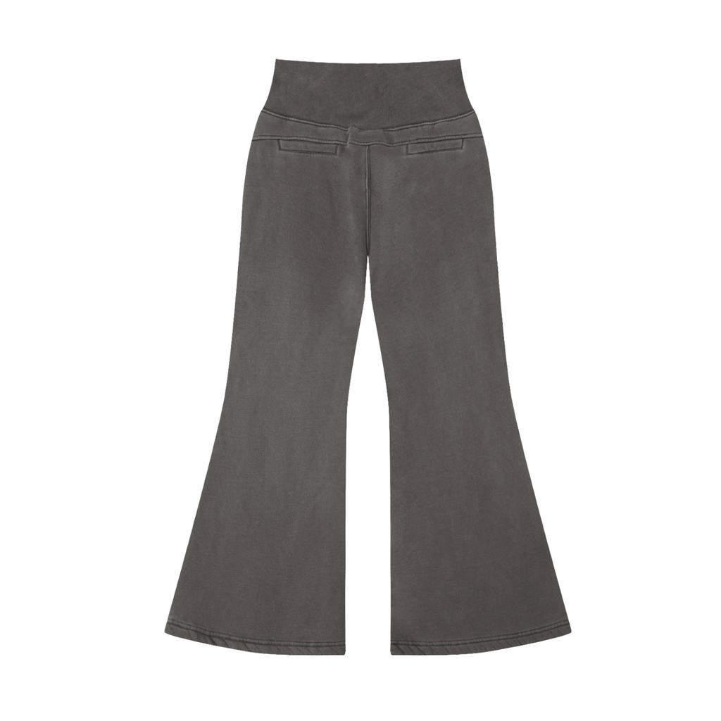 Dark Grey Women's - Vintage Washed Flared Fleece Pants