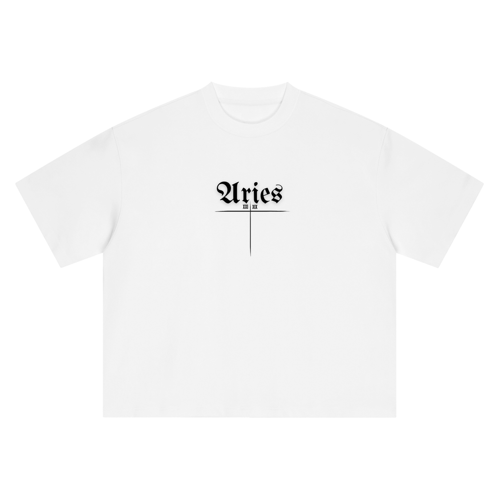 Aries Bearth Sign - White Boxy Oversized T-Shirt
