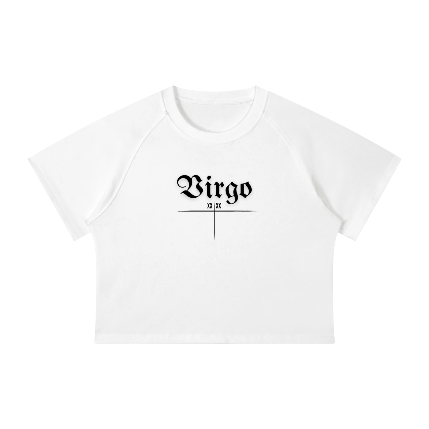 Virgo Bearth Sign - Women's white Crop T-Shirt  Mineral Wash Raglan