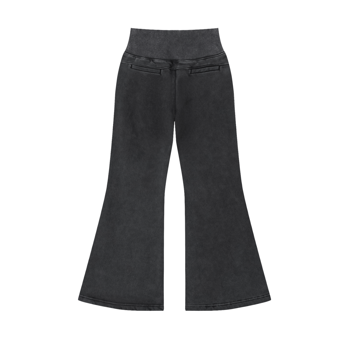 Washed Black Womens - Vintage Washed Flared Fleece Pants