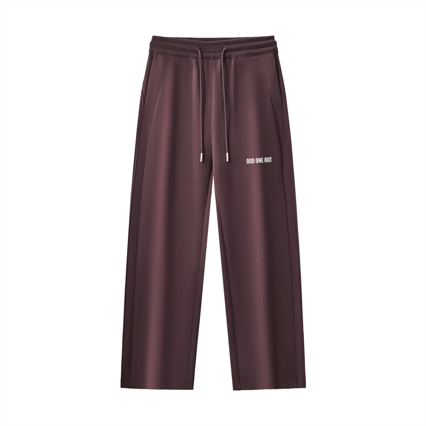 Dark Red Plum - Essential Drawstring Straight-Leg Sweatpants