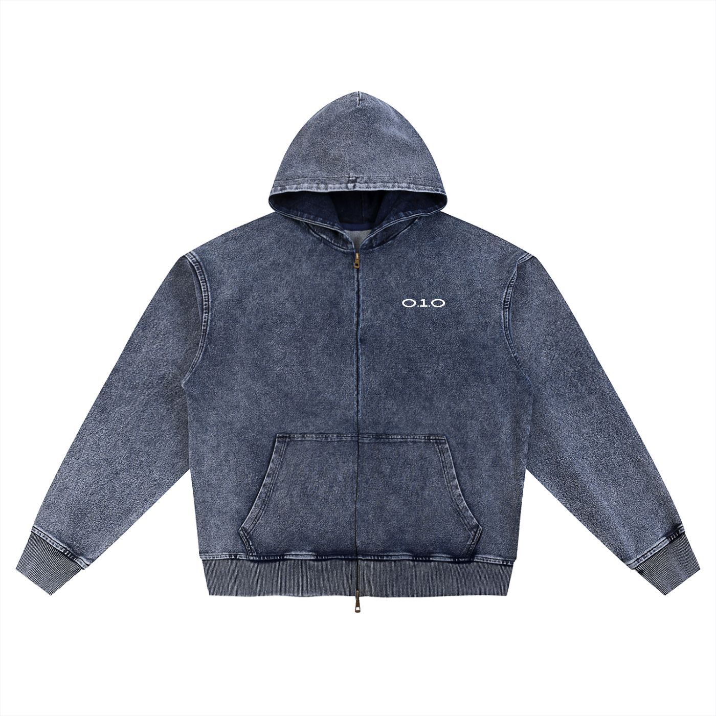 Royal Blue | Light Blue | Black - Snow Wash Oversized Zip-Up Hoodie