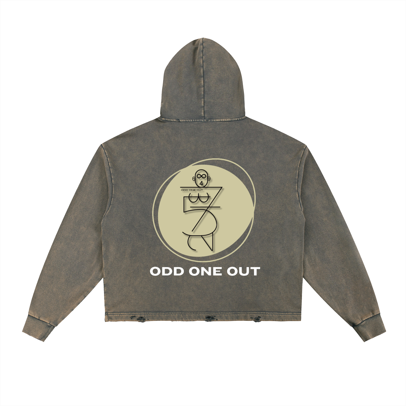 O.1.O Spinner - Grey Toned - Vintage Washed Frayed-Hem Hoodie