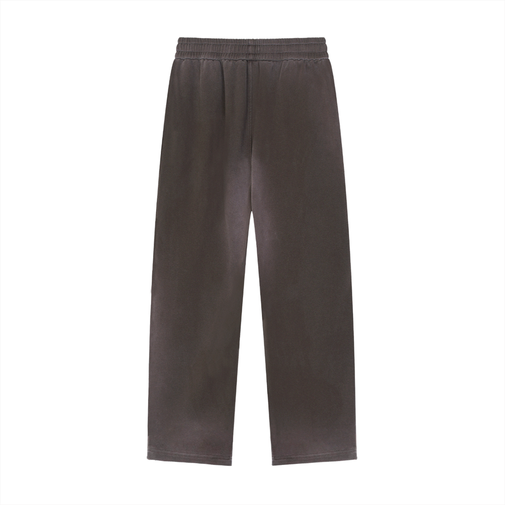 Cocoa Brown - Sun Fade Raw Edge Straight-Leg Sweatpants