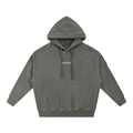 Dark Gray - Snow Washed Tape Raw Edge Hoodie