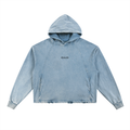 O.1.O Spinner -  Black | Blue - Vintage Washed Frayed-Hem Hoodie