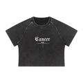 Cancer Bearth Sign - Women's Mineral Wash Raglan Crop T-Shirt