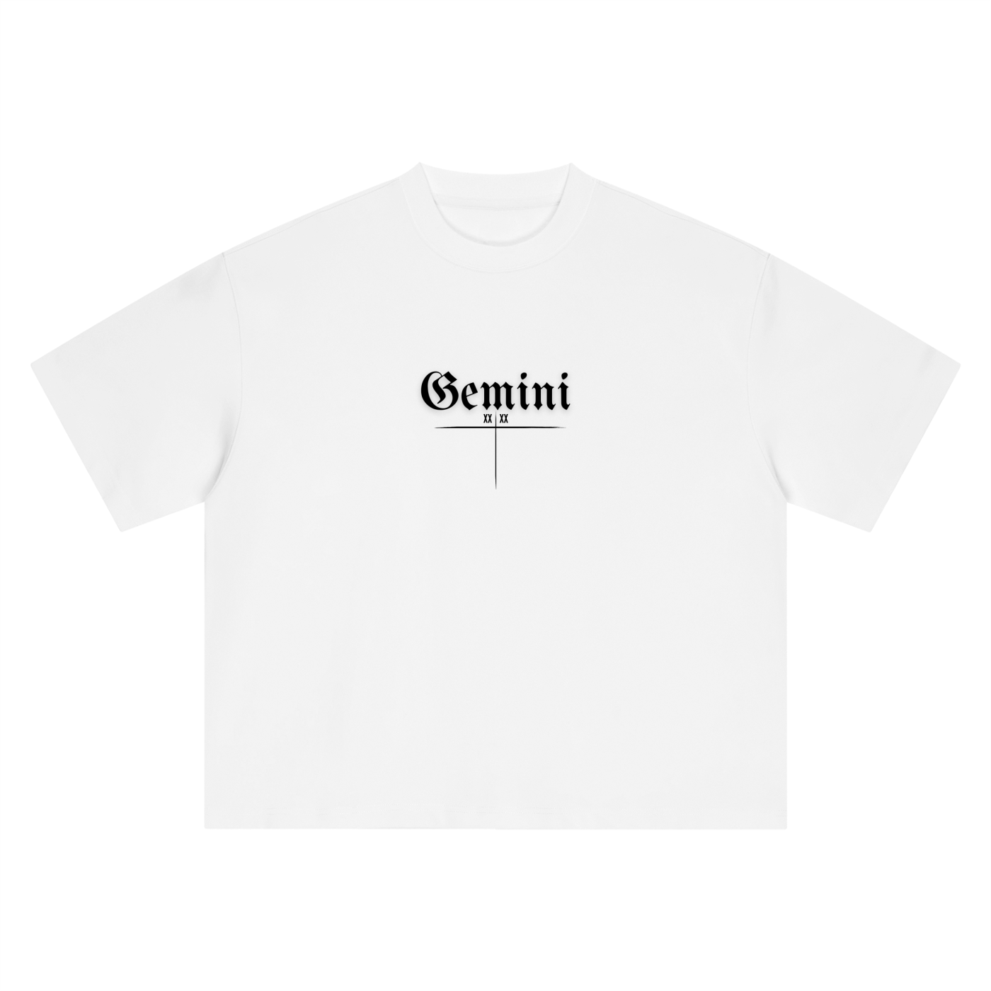 Gemini Bearth Sign - White Boxy Oversized T-Shirt
