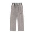Light Gray - Black Logo Snow Washed Heavyweight Sweatpants