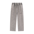 Light Gray - Black Logo Snow Washed Heavyweight Sweatpants