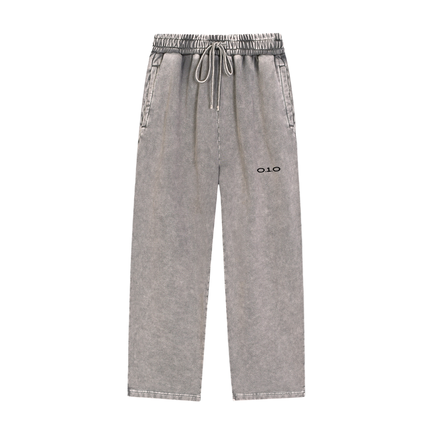 Light Gray - Black Logo Snow Washed Heavyweight Sweatpants