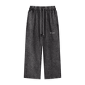 Black - Snow Washed Straight Leg Pants