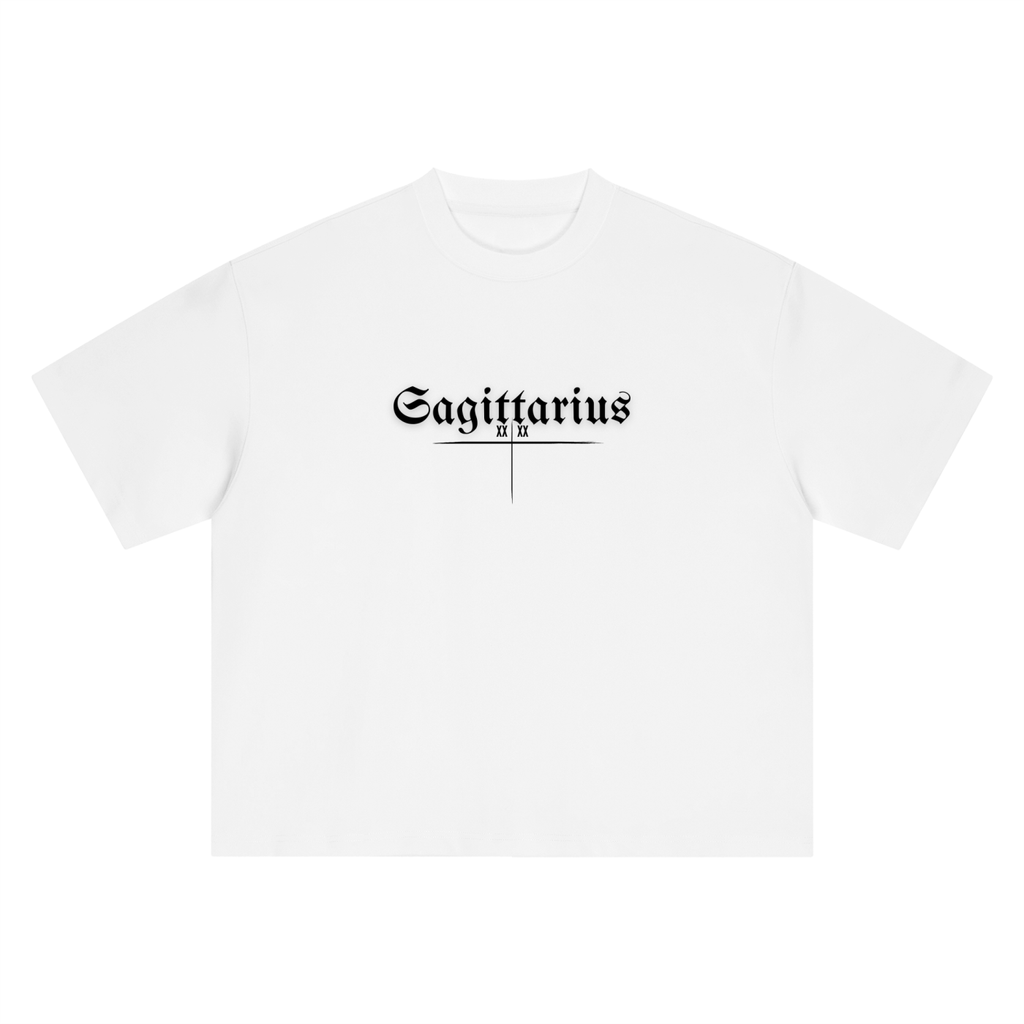 Sagittarius Bearth Sign - White Boxy Oversized T-Shirt