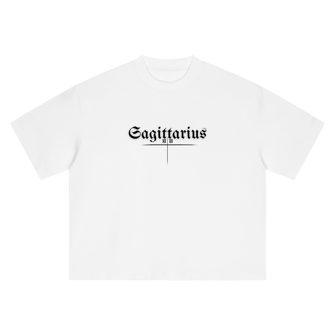 Sagittarius Bearth Sign - White Boxy Oversized T-Shirt