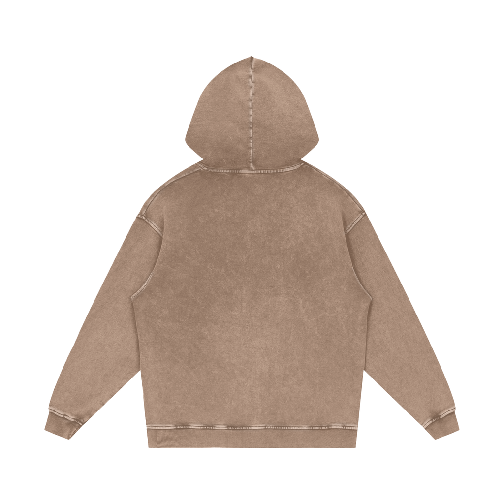 Sand - Snow Washed Loose Cotton Hoodie