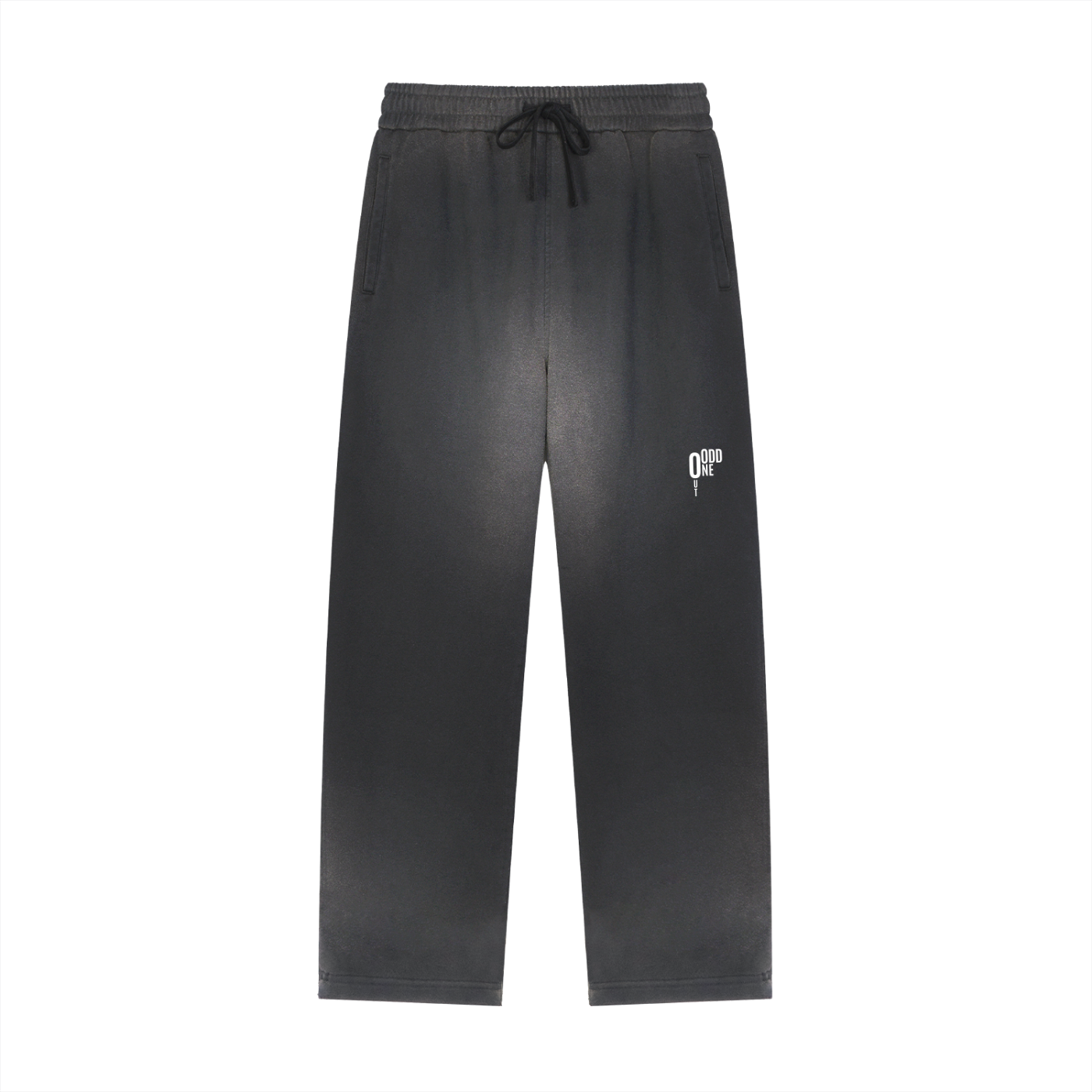 Black - Sun Fade Raw Edge Straight-Leg Sweatpants
