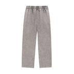 Light Gray - Black Logo Snow Washed Heavyweight Sweatpants