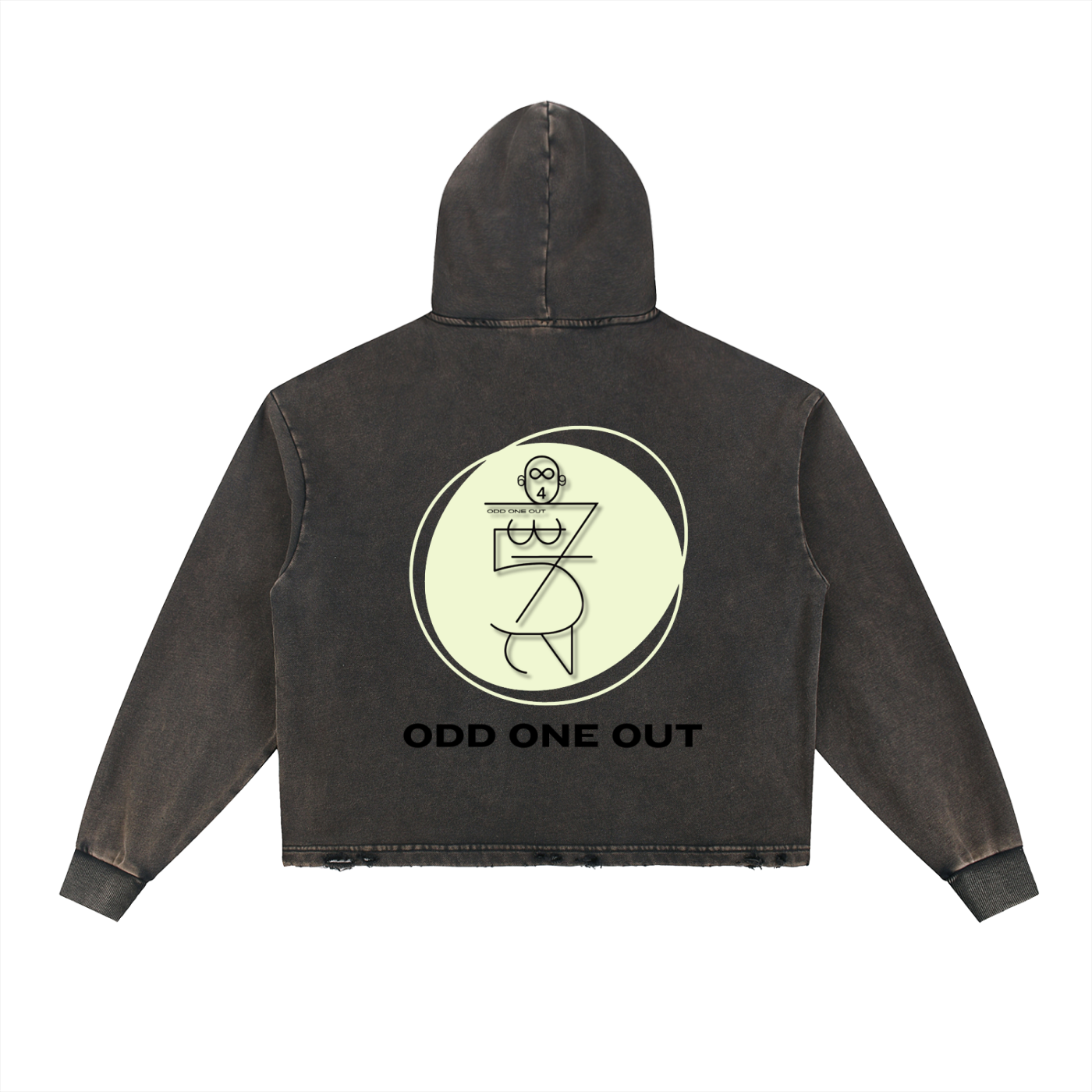 O.1.O Spinner -  Black | Blue - Vintage Washed Frayed-Hem Hoodie