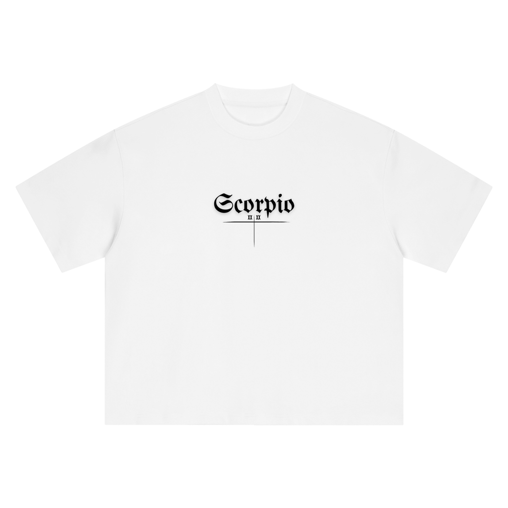 Scorpio Bearth Sign - White Boxy Oversized T-Shirt