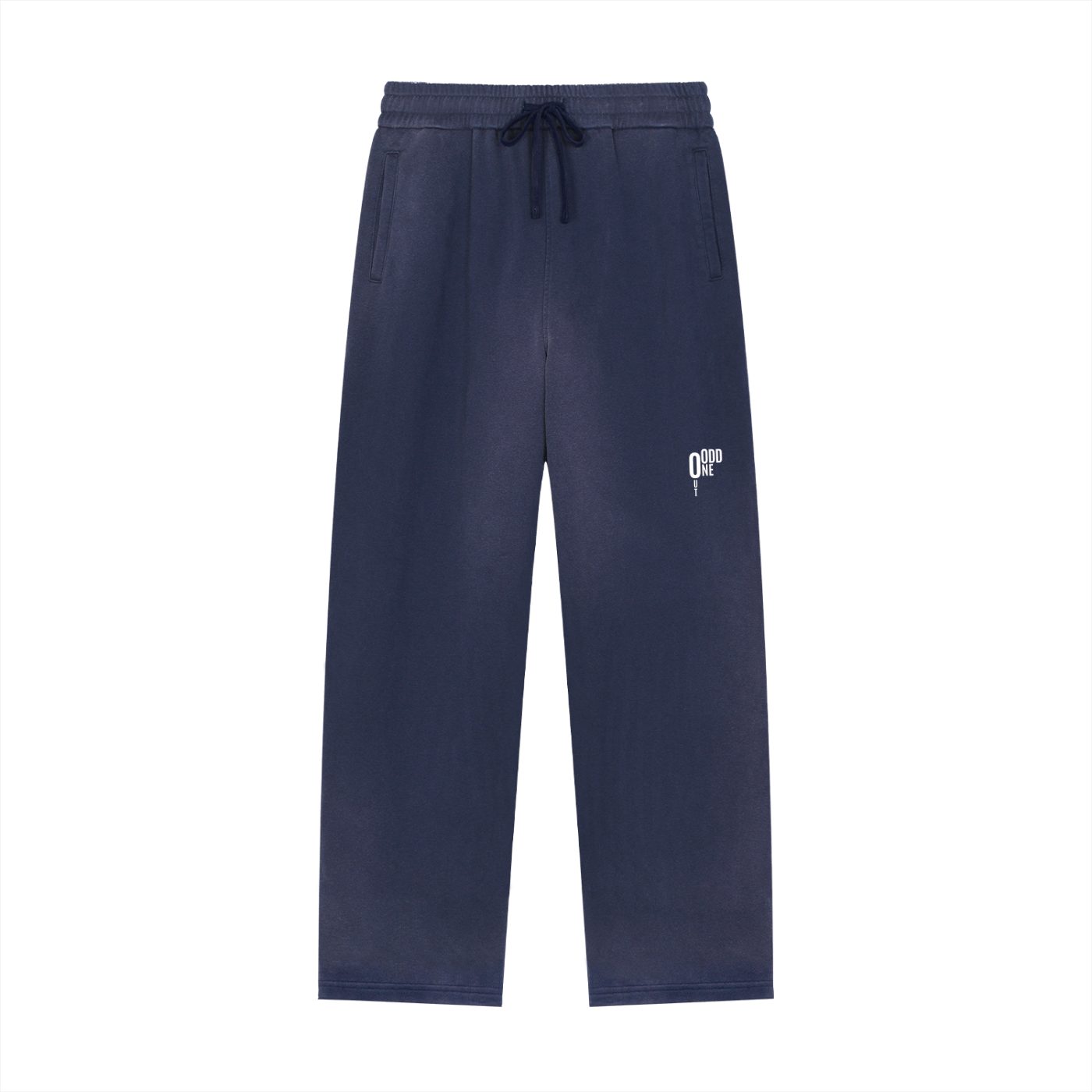 Midnight blue - Sun Fade Raw Edge Straight-Leg Sweatpants