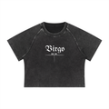 Virgo Bearth Sign - Women's Mineral Wash Raglan Crop T-Shirt