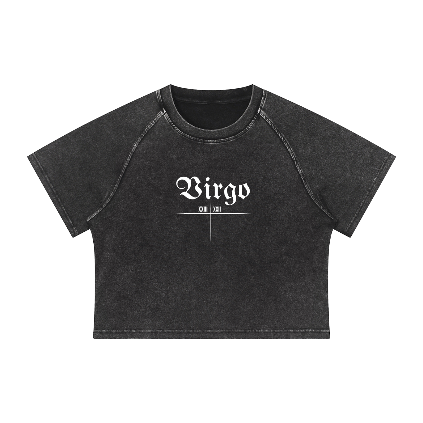 Virgo Bearth Sign - Women's Mineral Wash Raglan Crop T-Shirt
