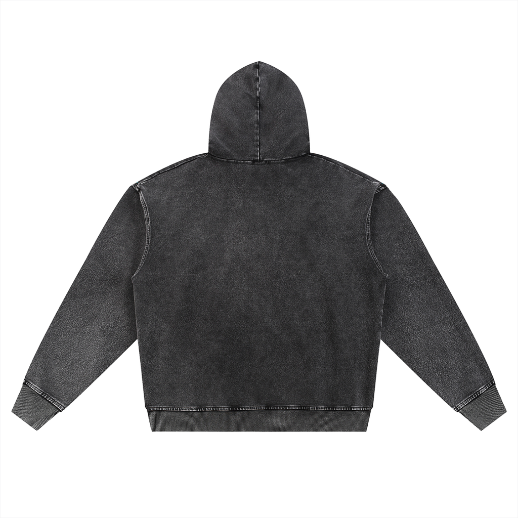 Royal Blue | Light Blue | Black - Snow Wash Oversized Zip-Up Hoodie