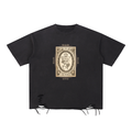 Womens Snow Washed Raw-Hem T-Shirt