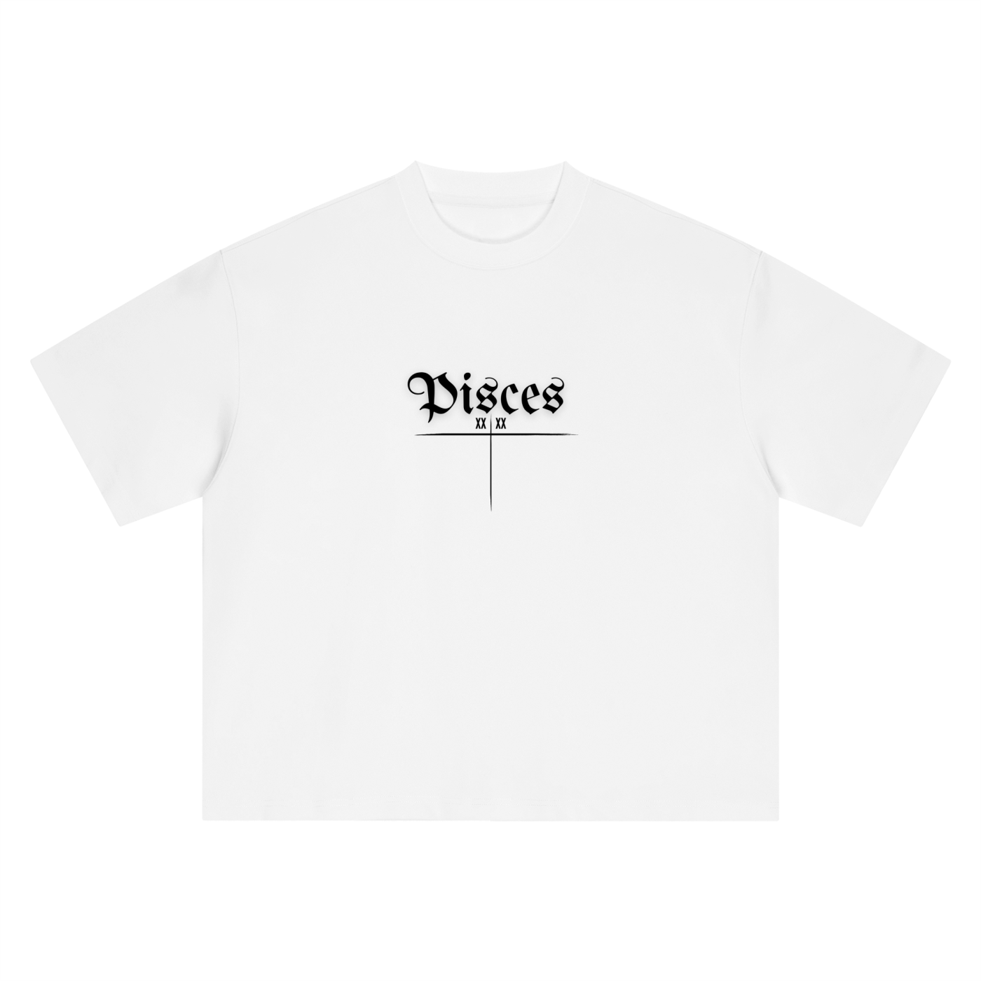 Pisces Bearth Sign - White Boxy Oversized T-Shirt