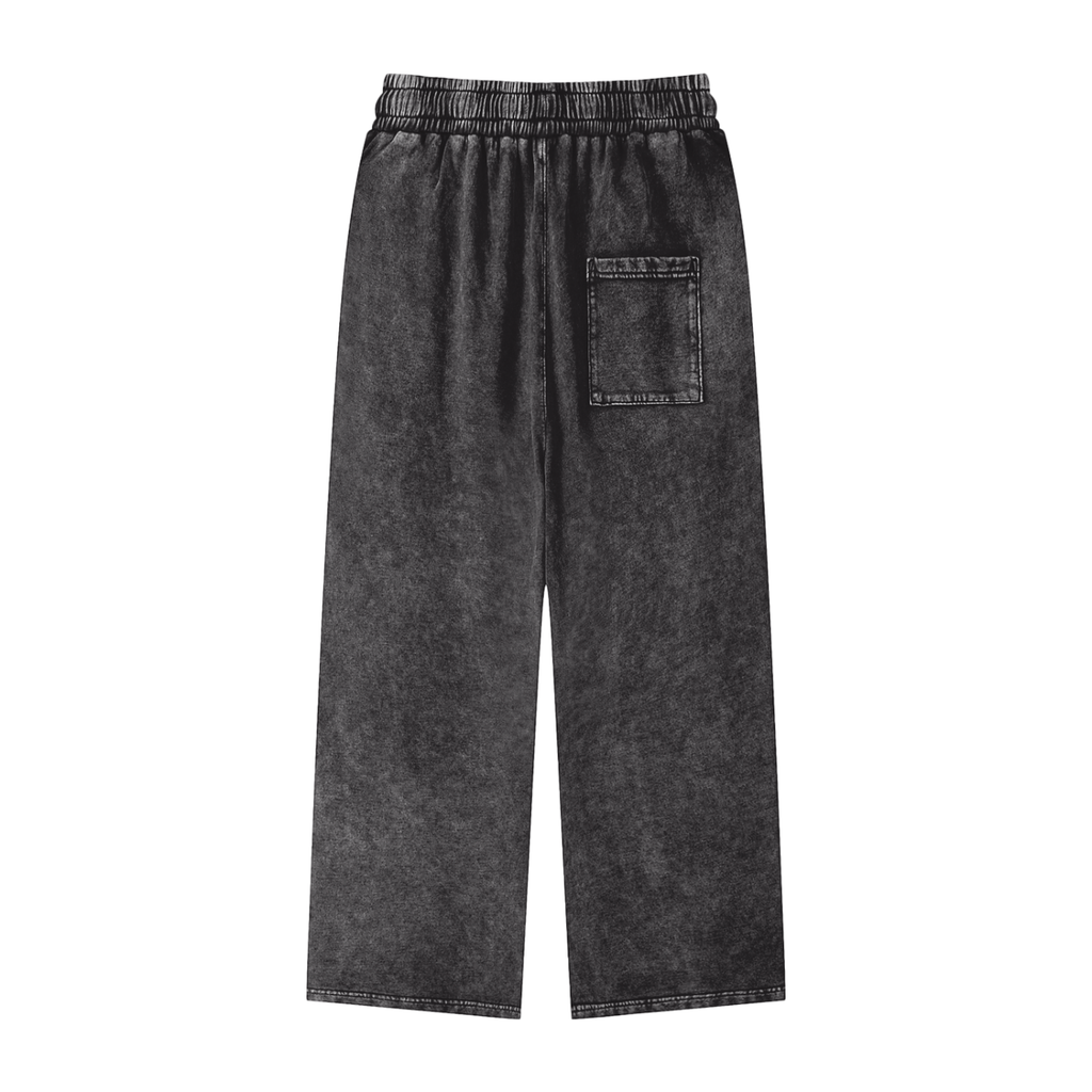 Black - Snow Washed Straight Leg Pants