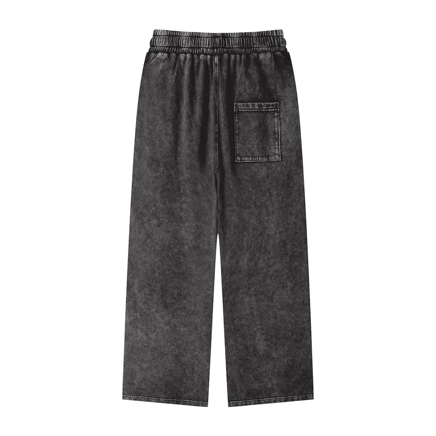 Black - Snow Washed Straight Leg Pants