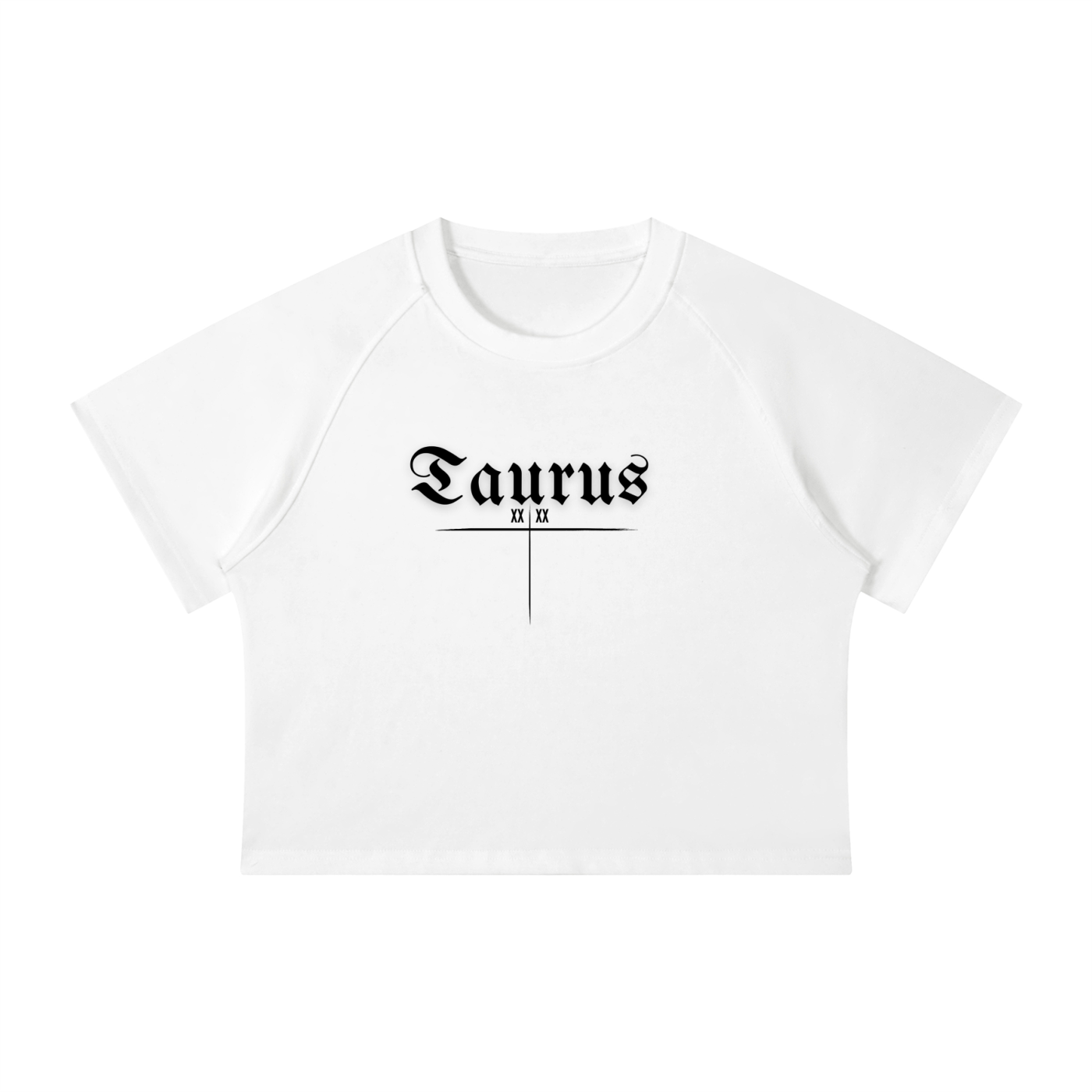 Taurus Bearth Sign - Women's white Crop T-Shirt  Mineral Wash Raglan