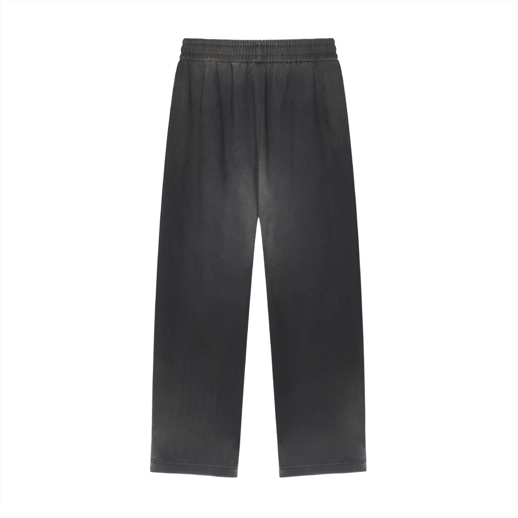 Black - Sun Fade Raw Edge Straight-Leg Sweatpants