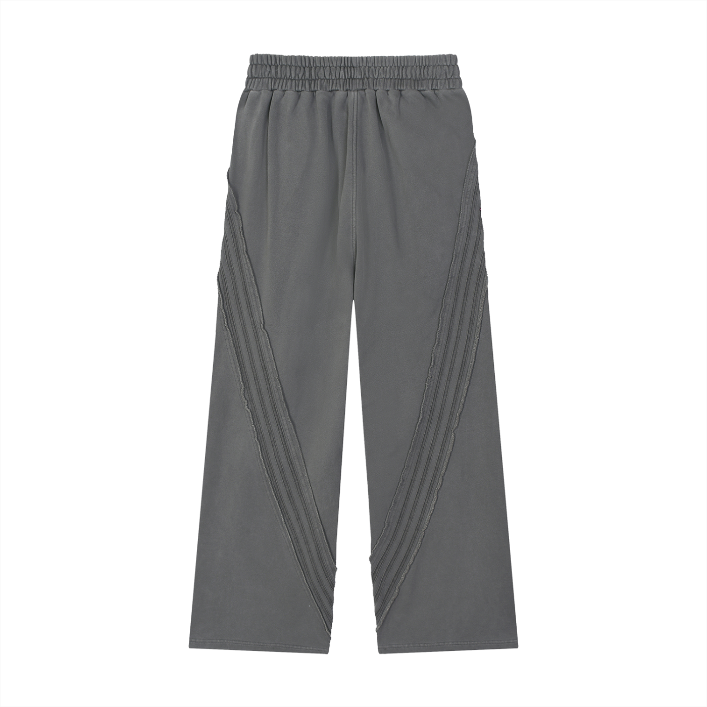 Dark Grey - Snow Washed Tape Raw Edge Sweatpants