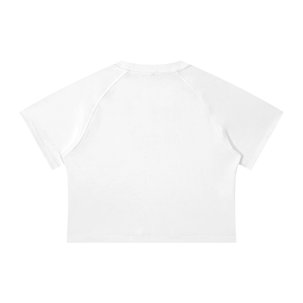 Libra Bearth Sign - Women's white Crop T-Shirt  Mineral Wash Raglan