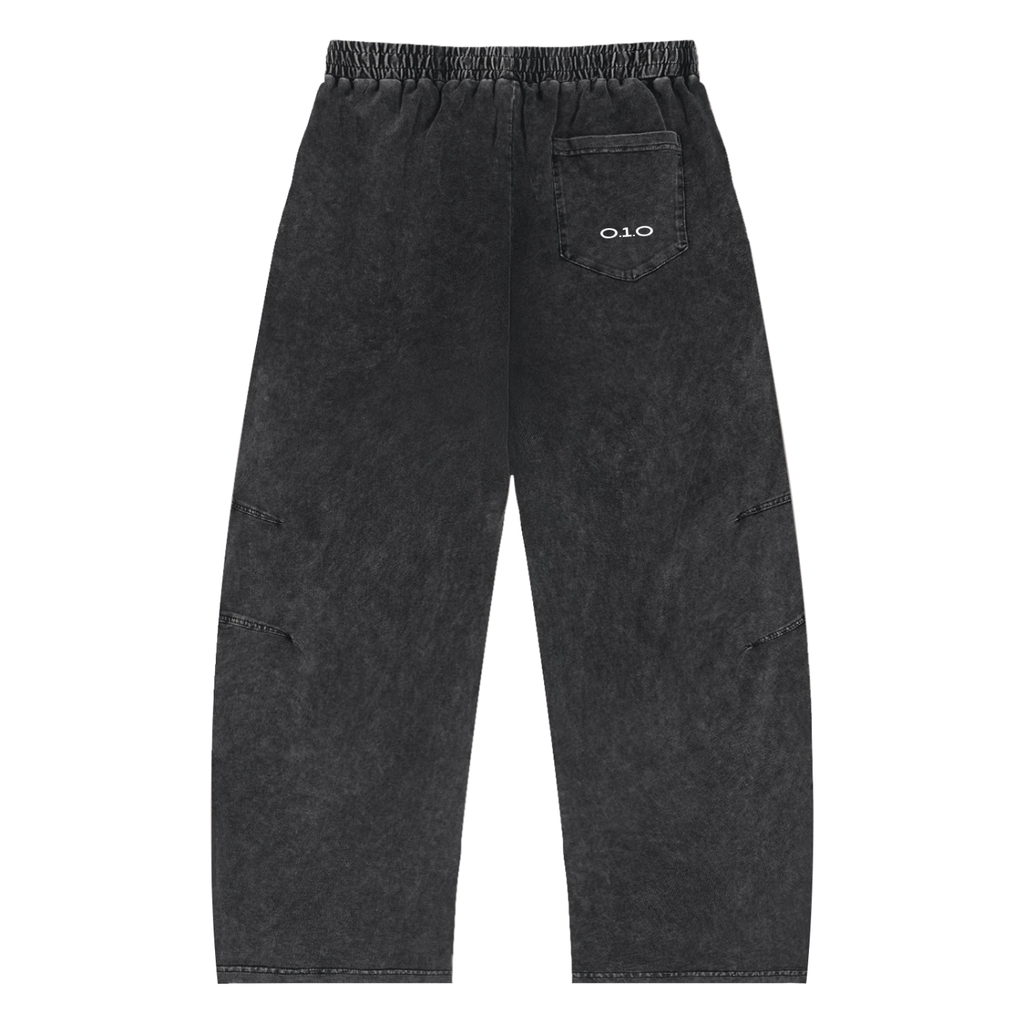 Snow Wash Drawstring Cotton Pants