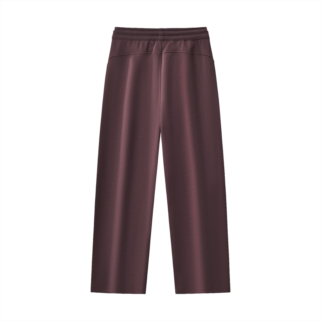 Dark Red Plum - Essential Drawstring Straight-Leg Sweatpants
