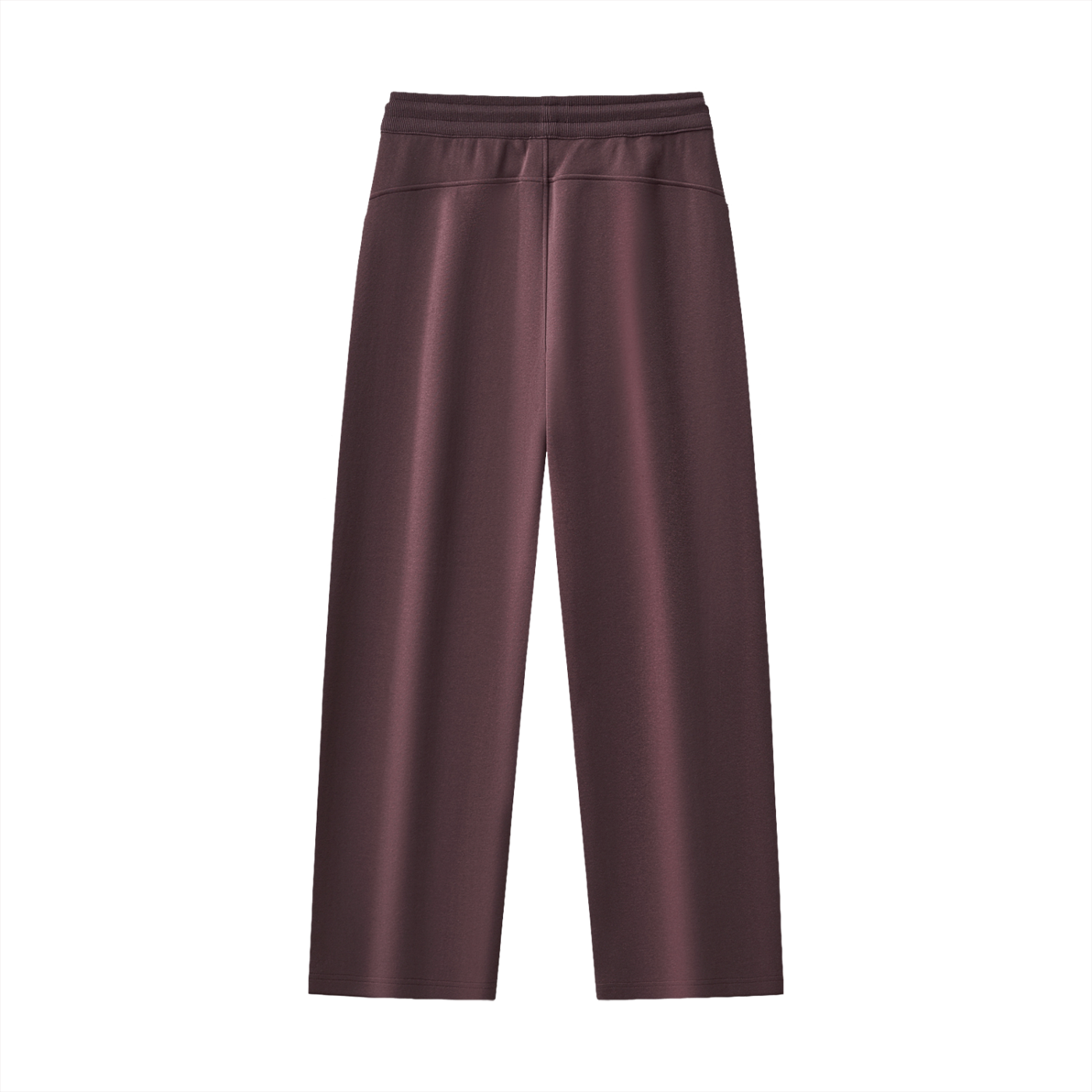 Dark Red Plum - Essential Drawstring Straight-Leg Sweatpants