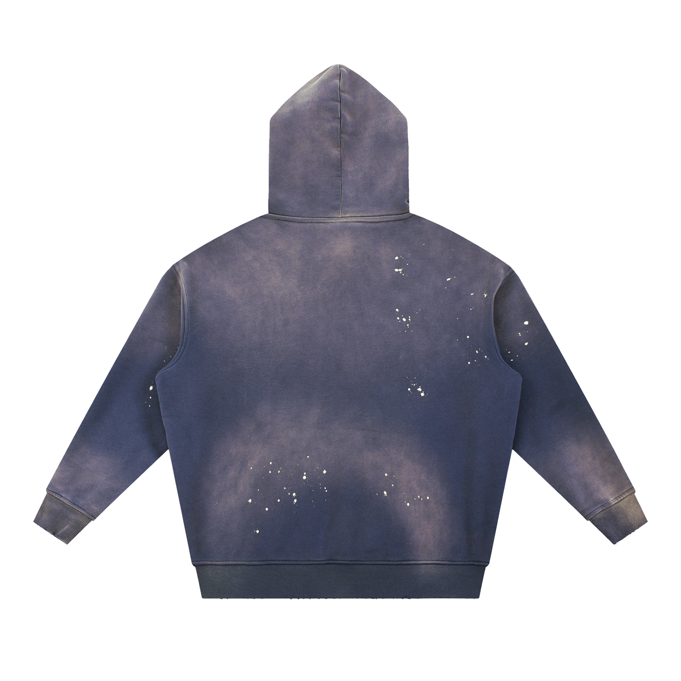 Midnight Dusty Blue O.1.O Min - Vintage Washed Frayed Fleece Hoodie