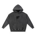 Black O.1.O Min - Snow Wash Fleece Oversize Hoodie