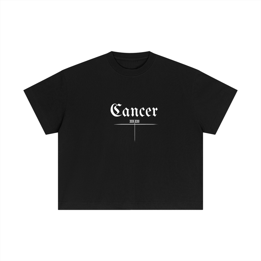 Cancer Bearth Signs - Black Essential Cotton Boxy T-Shirt