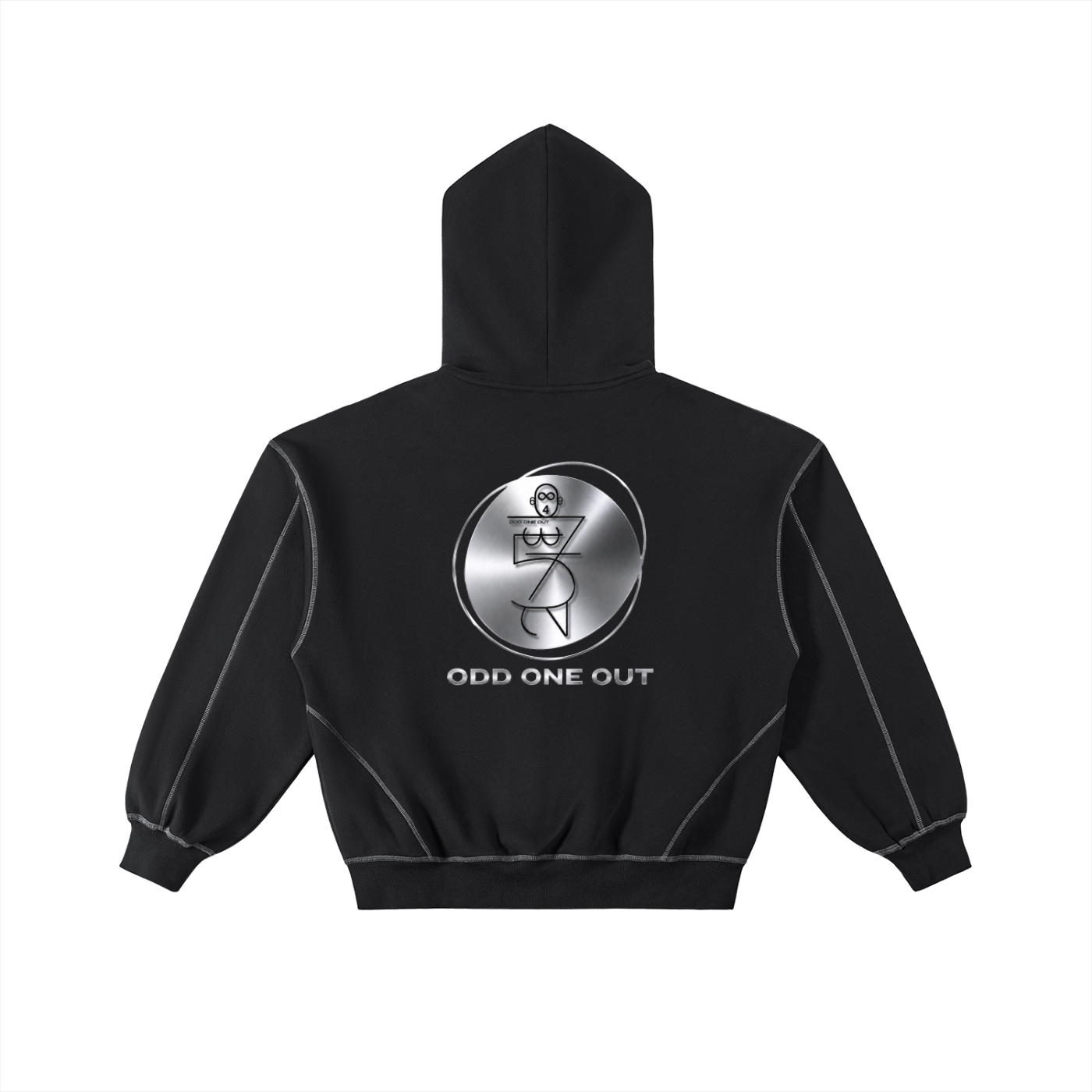 O.1.O Silver Plate - Contrast-Stitched Boxy Fleece Zip Hoodie