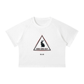 BLACK RABBIT - Women's white Crop T-Shirt  Mineral Wash Raglan