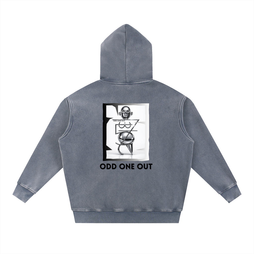O.1.O Chrome - Dark Grey | Light Grey - Snow Wash Fleece Oversize Hoodie