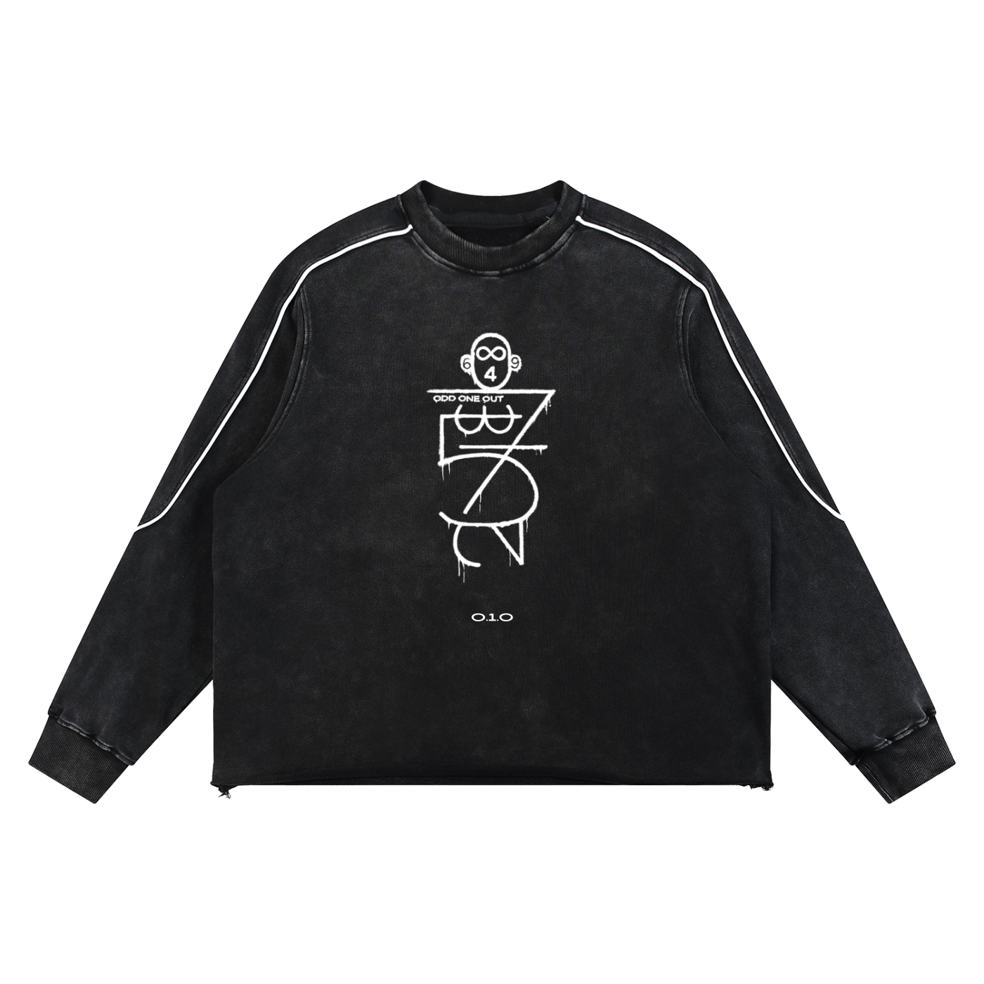 Mineral Wash Piping Raw Hem Sweatshirt