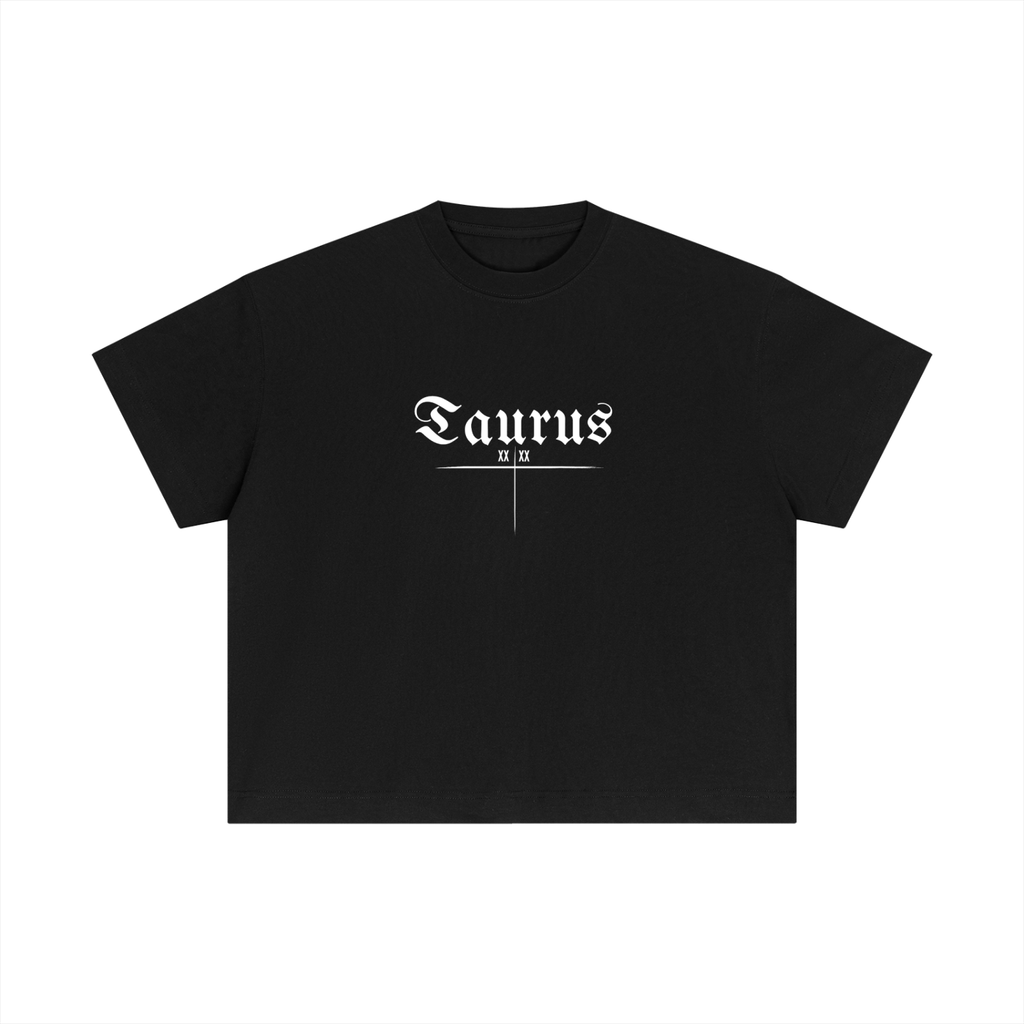 Taurus Bearth Signs - Black Essential Cotton Boxy T-Shirt