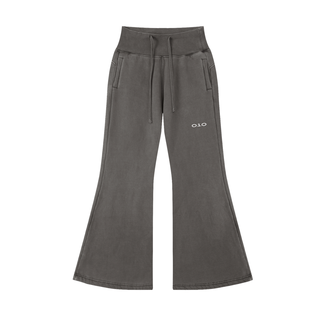 Dark Grey Women's - Vintage Washed Flared Fleece Pants