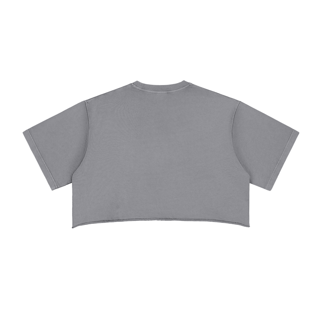Women's Snow Washed Raw Edge Crop Top